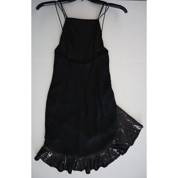 SHO x Tadashi Shoji Women's Sz 00 Black Asymmetrical Sequin Cocktail Dress - Picture 11 of 14
